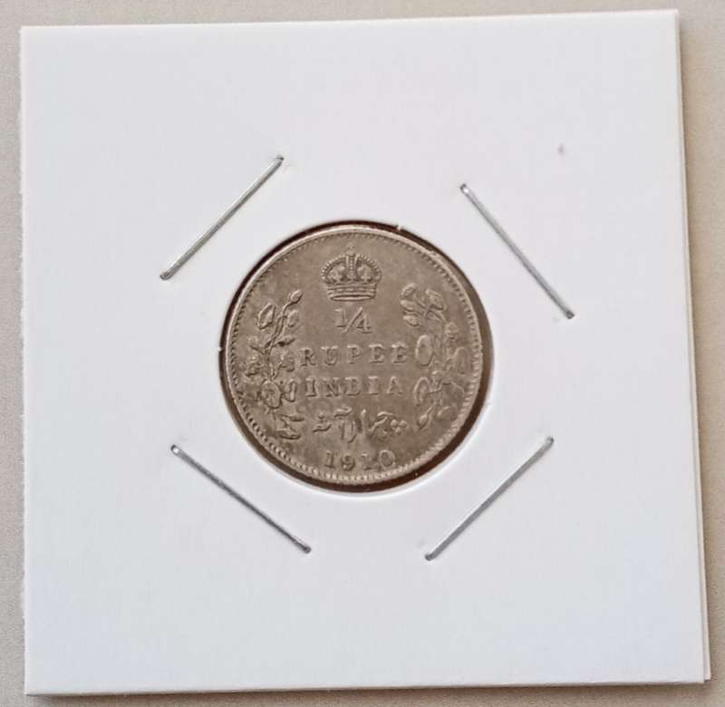 1910 British-India silver 1/4 Rupee