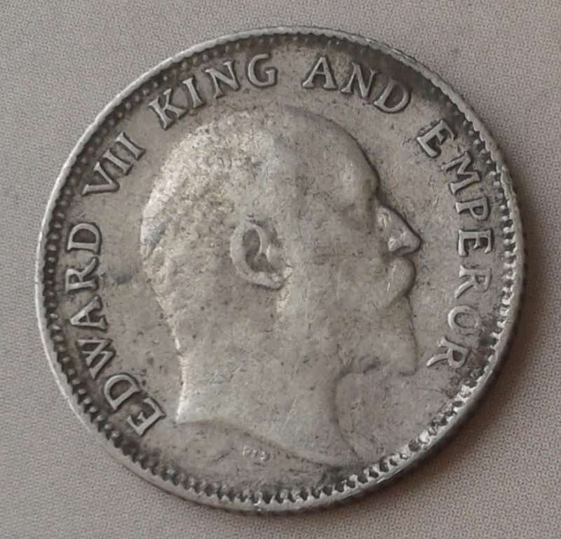 1908 British-India silver 1/4 Rupee