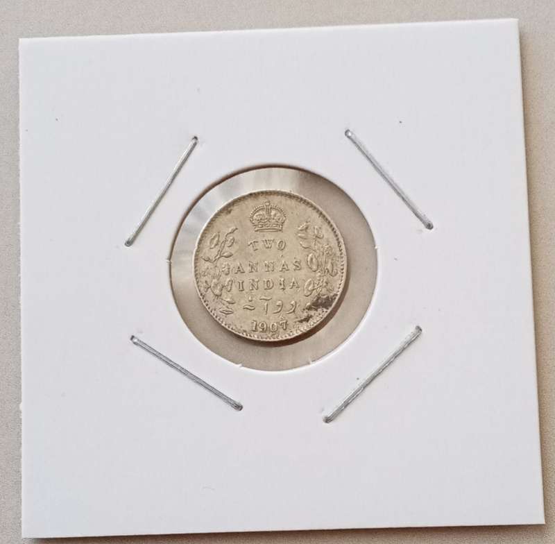 1907 British-India silver 2 Annas