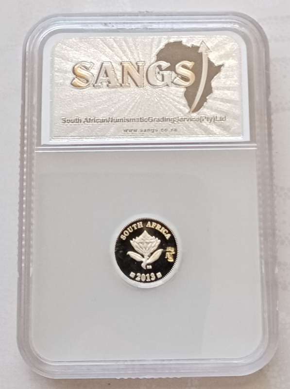 Scarcer 2013 Proof silver 2 1/2c SANGS PF68 with JHB Mint mark (Class 35)