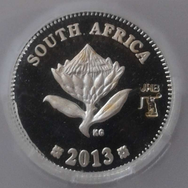 Scarcer 2013 Proof silver 2 1/2c SANGS PF68 with JHB Mint mark (Class 35)