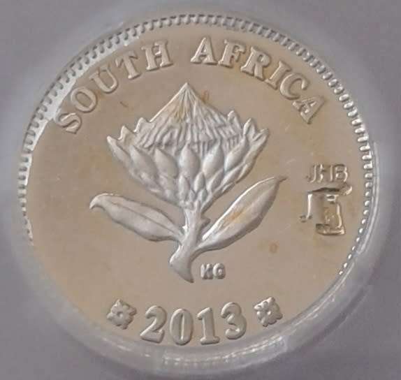 Scarcer 2013 Proof silver 2 1/2c SANGS PF68 with JHB Mint mark (Class 35)