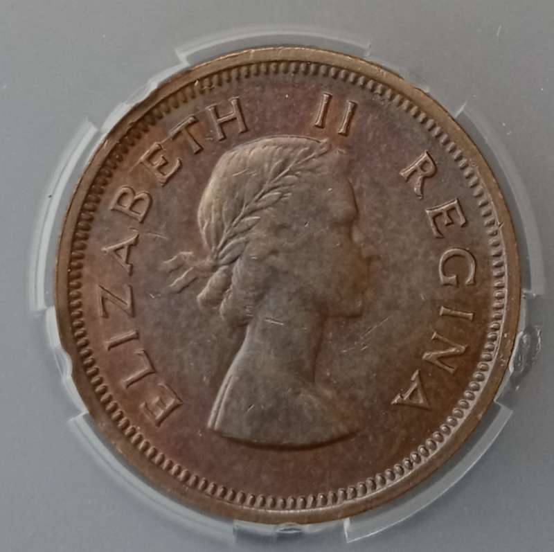 Nice 1955 Union 1/4 Penny SANGS AU 58 BN (Cracked Die)