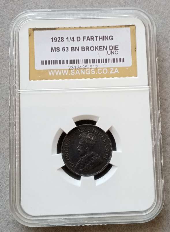 Scarcer 1928 Union 1/4 Penny SANGS MS63 BN (Broken Die)