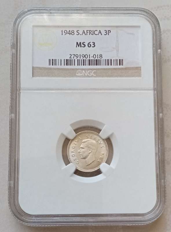 Lustrous 1948 union silver tickey NGC graded MS63 (Mint State)