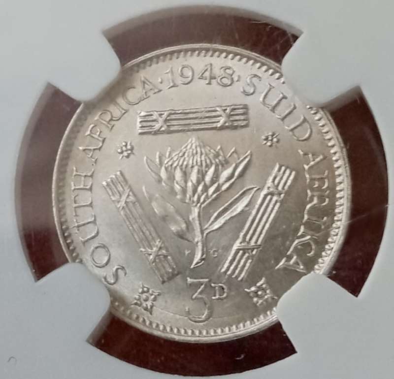Lustrous 1948 union silver tickey NGC graded MS63 (Mint State)