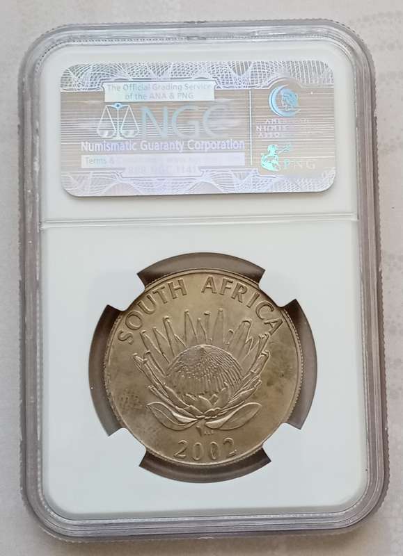 Scarce 2002 Soccer silver R1 NGC MS65 (mintage: 527)