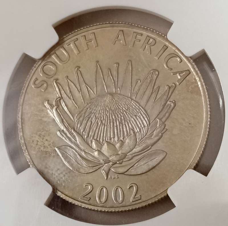 Scarce 2002 Soccer silver R1 NGC MS65 (mintage: 527)