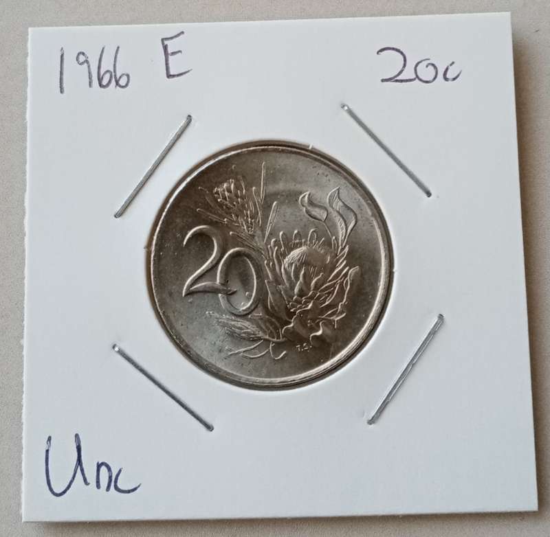 1966 English uncirculated nickel 20c