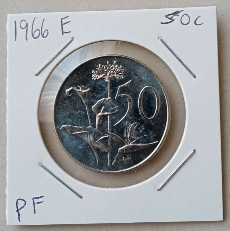 1966 English proof nickel 50c