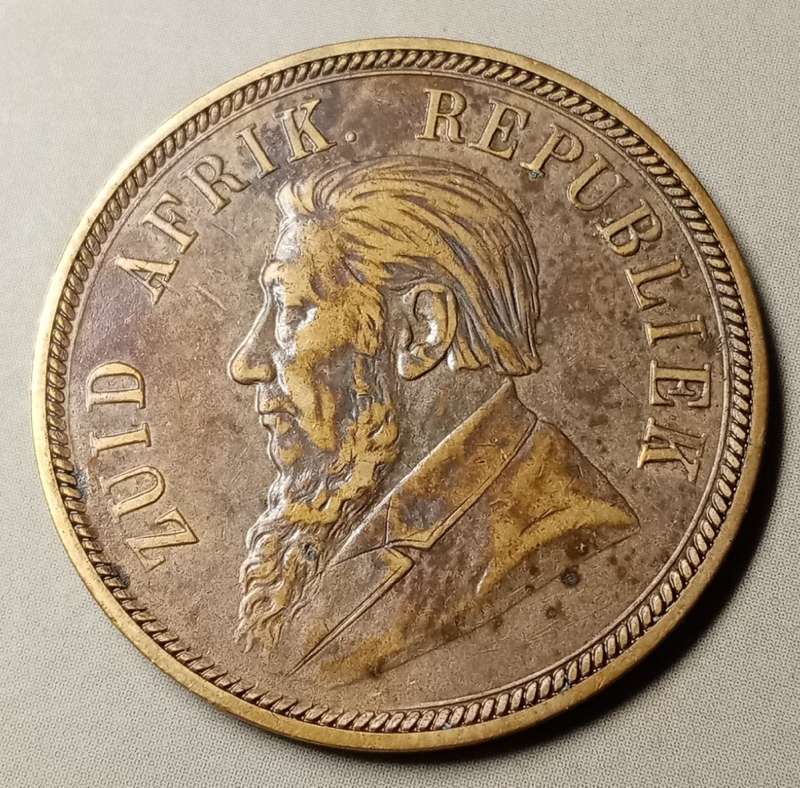1898 ZAR Kruger penny with AU Details