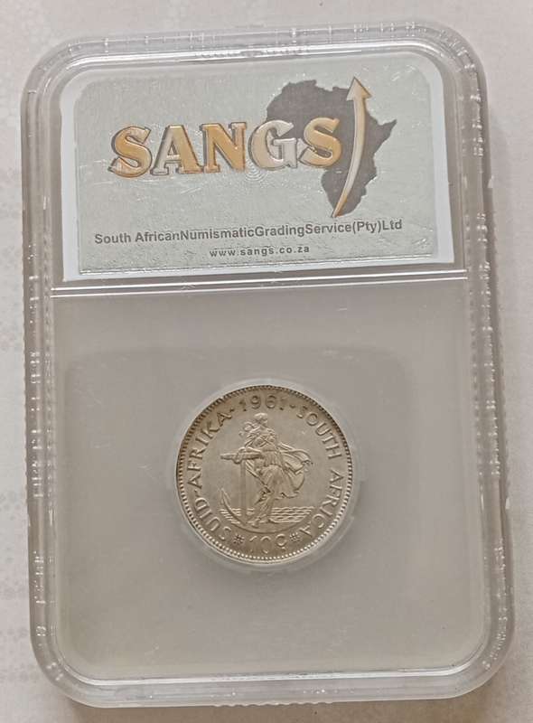 1961 Republic silver 10c SANGS MS64