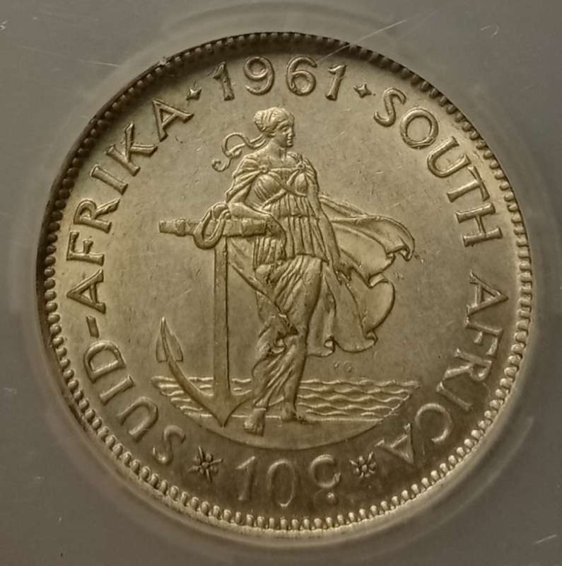 1961 Republic silver 10c SANGS MS64