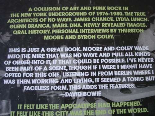 No Wave: Post-Punk. Underground. New York. 1976-1980 Thurston Moore ( Sonic Youth )