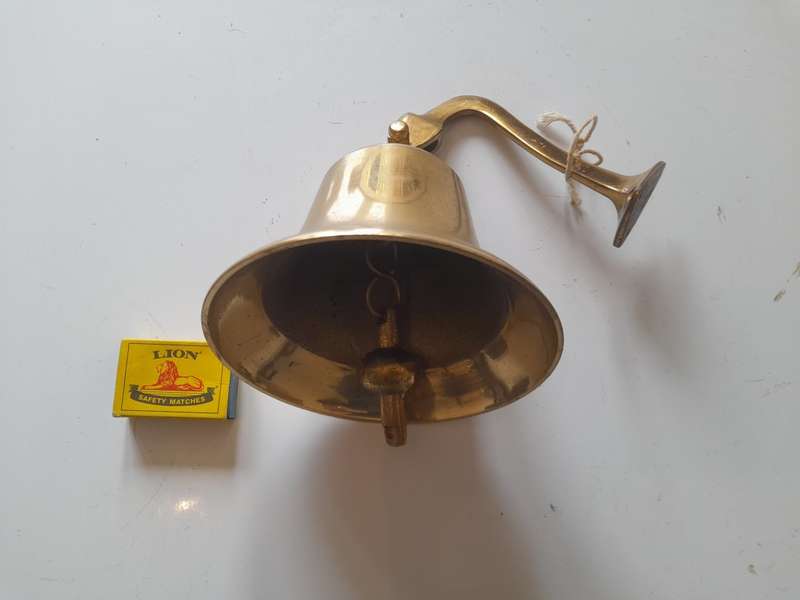 14cm diameter Wall Mountable Brass Bell