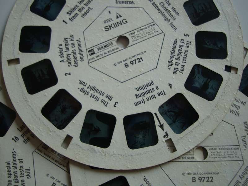 3 x Vintage View Master 3D Discs - Skiing