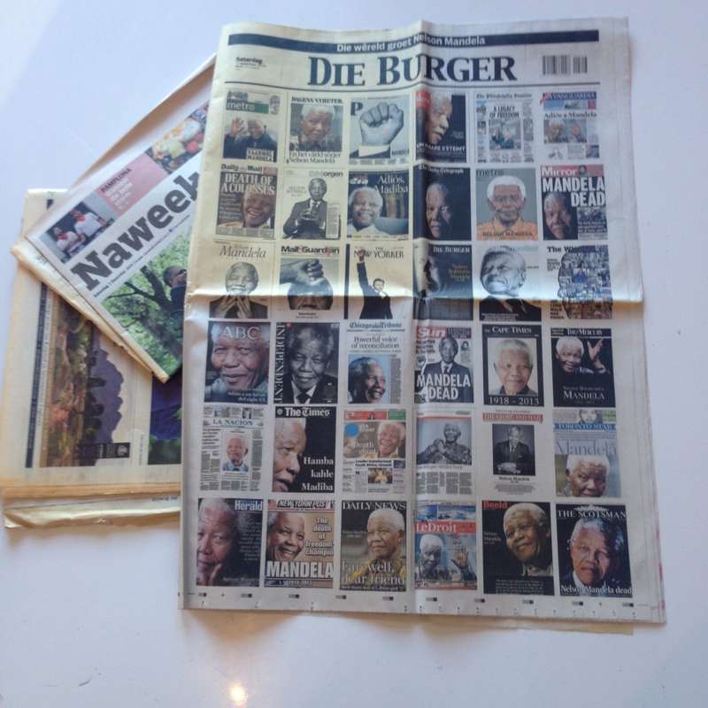 Die Burger - 7 Desember 2013 - Nelson Mandela commemorative