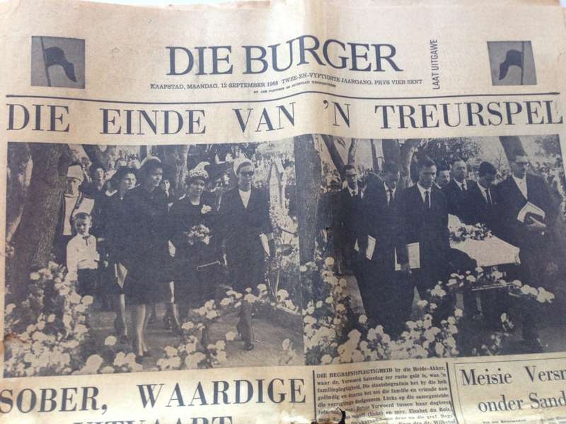 Die Burger - 12 & 13 September 1966 - Verwoerd funeral