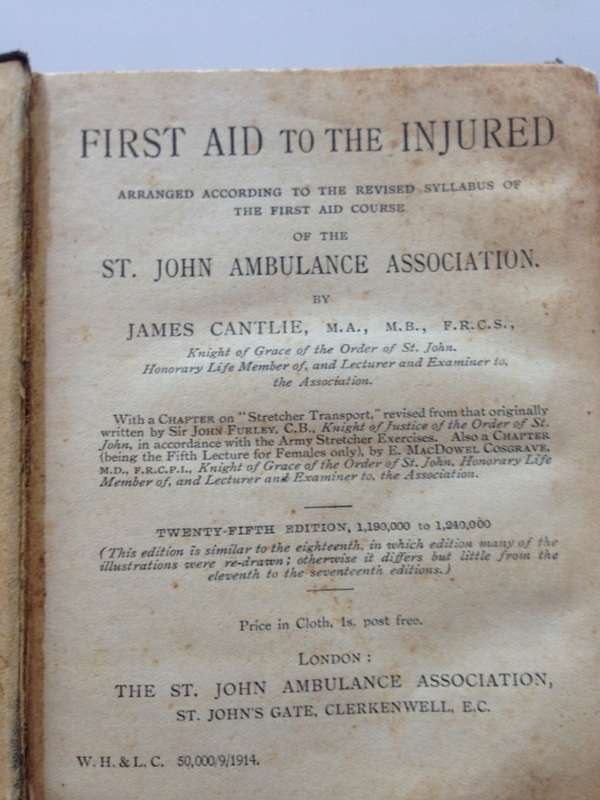 1914 St. John's Ambulance Association - First Aid Book