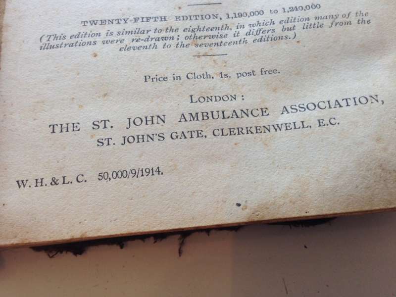 1914 St. John's Ambulance Association - First Aid Book