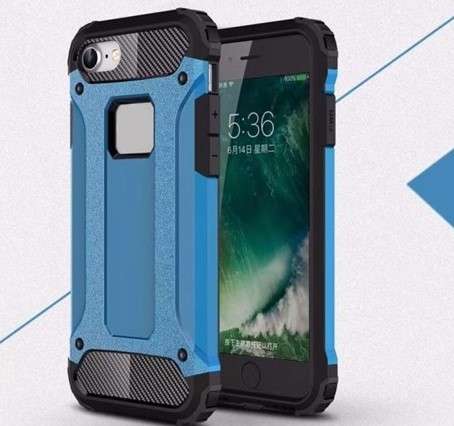 Blue IPhone 7 Durable Armor Case with tempered glass screen protector