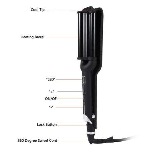 Wave 3 Barrels Big Wave Curling Crimping Hair Styler Iron