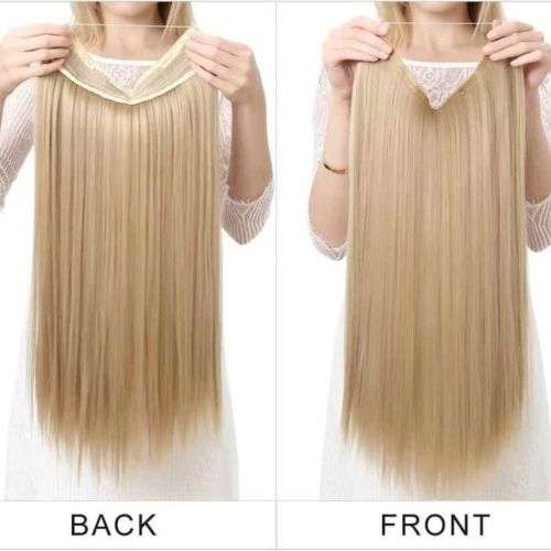 Long Natural Ombre No Clips No Tape Halo Hair Extension