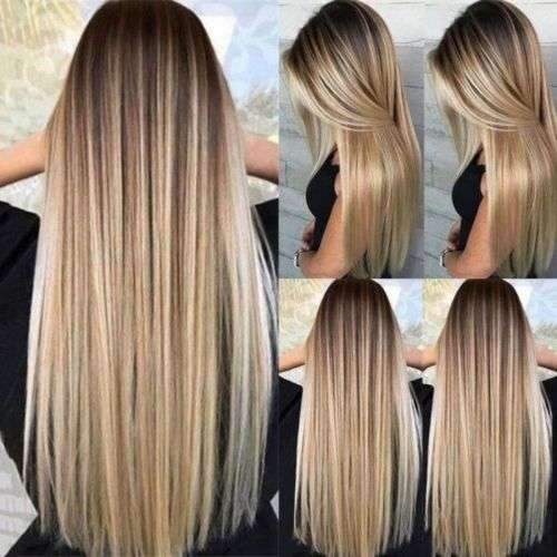 Long Natural Ombre No Clips No Tape Halo Hair Extension