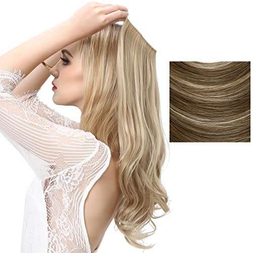 Long Natural Ombre No Clips No Tape Halo Hair Extension