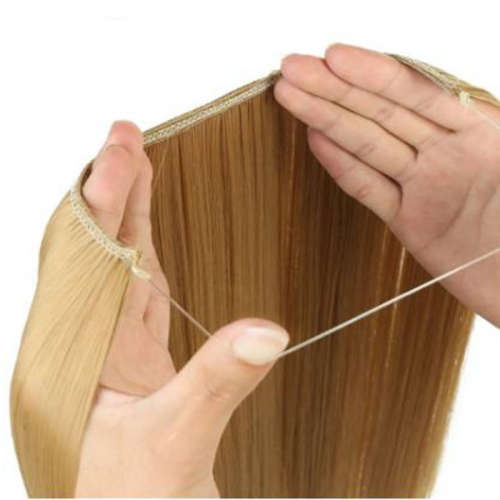 Long Natural Ombre No Clips No Tape Halo Hair Extension