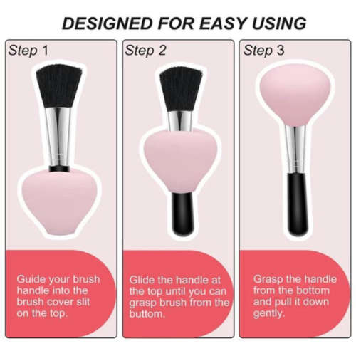 Silicone Makeup Travel Brush Cover - 3 Pack