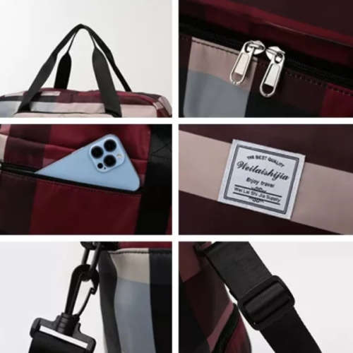 Khaki Multifunctional Large Waterproof Oxford Fabric Portable Folding Expansion Travel