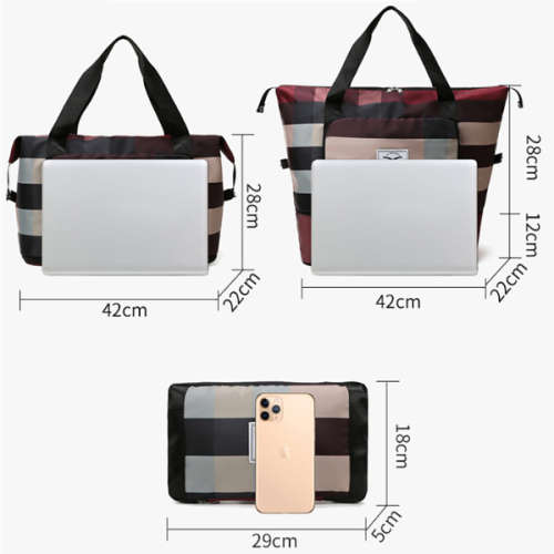 Khaki Multifunctional Large Waterproof Oxford Fabric Portable Folding Expansion Travel