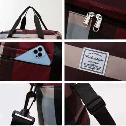 Khaki Multifunctional Large Waterproof Oxford Fabric Portable Folding Expansion Travel