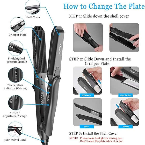 Straightener Crimping, Iron Hair Curler 3-1