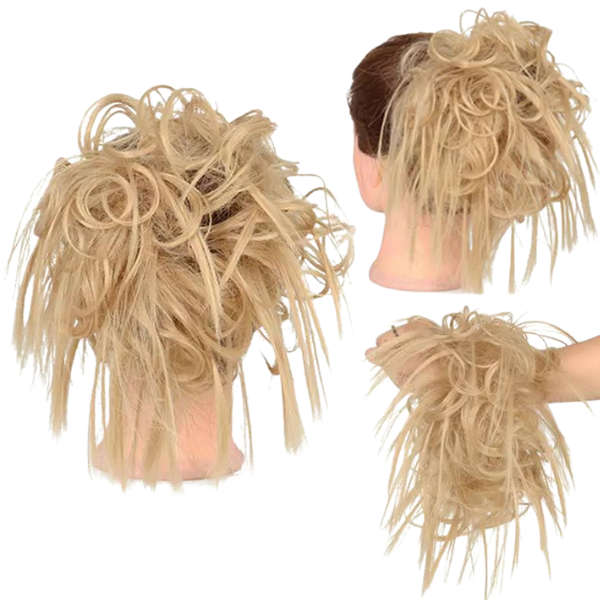 Tousled Messy Hair Chignon Scrunchie Hair Bun