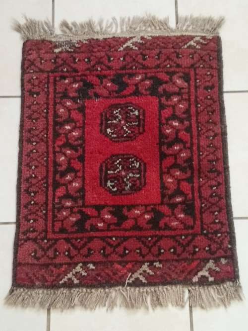 PERSIAN CARPET / HAND KNOTTED AFGHAN PRAYER RUG (50CM x 70CM)