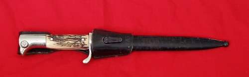 ORIGINAL WW2 GERMAN LUFTWAFFE BAYONET WITH STAG HORN HANDLE BY EICKHORN