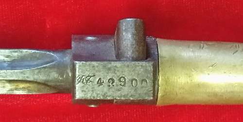 ORIGINAL WW1 FRENCH LEBEL BAYONET WITH BRASS HANDLE