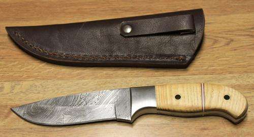 NEW DAMASCUS BLADE DROP POINT HUNTING KNIFE