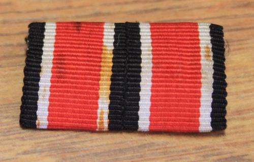ORIGINAL WW2 GERMAN RIBBON BAR - IRON CROSS (SECOND CLASS)