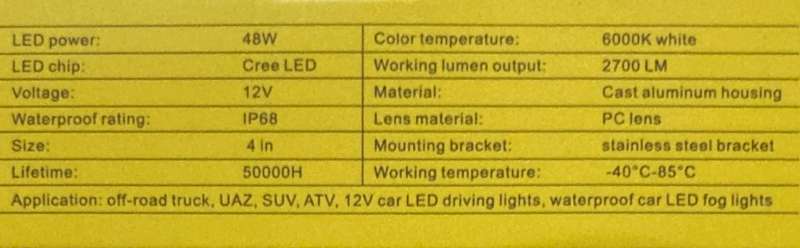 Road Work Lights (1 Pair)