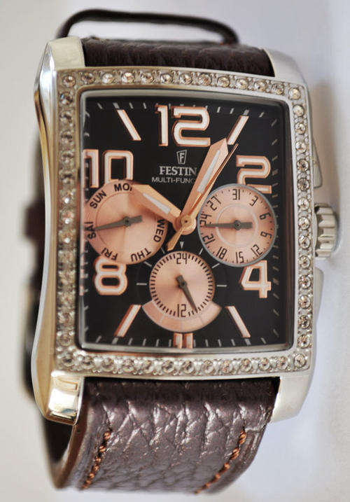 *Brand New* Festina Ladies Brown Strap Multi-Window Dial F16362E *Feminine and Pretty*