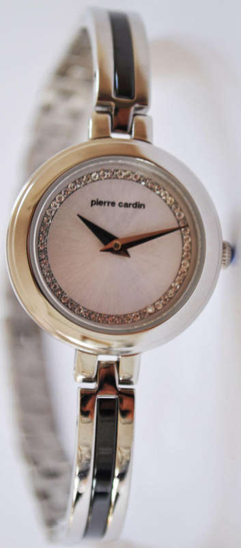 *Brand New* Pierre Cardin White Dial Ladies Stainless Steel Watch with Stones P556407 *Pretty*