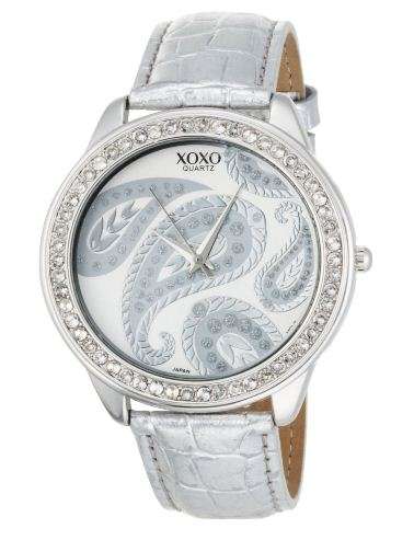 *BRAND NEW* XOXO Women's XO3184 Patterned Dial & Silver Crocodile Strap Watch*Feminine and Pretty*