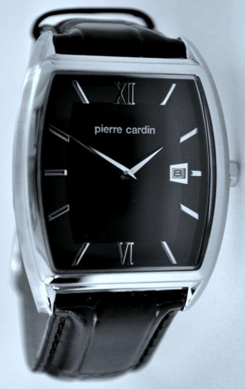 *Brand New* Pierre Cardin Black Dial and Black Leather Strap Men's Watch P151400