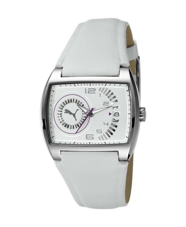 BRAND NEW  PUMA Women's PU102372001 Trail White Watch with Purple Accents & Date Window