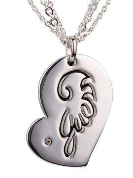 *Brand New* Guess Ladies Multi Silver Chain with Heart Pendant with Guess Cutout *Stunning*