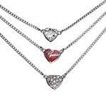 *Brand New* Guess Ladies Three Silver Chain with Three Heart Hanging Pendants *Stunning*
