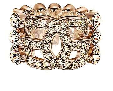 *Brand New* Guess Ladies Stretch Ring with Gold Beads and Crystals *Stunning*